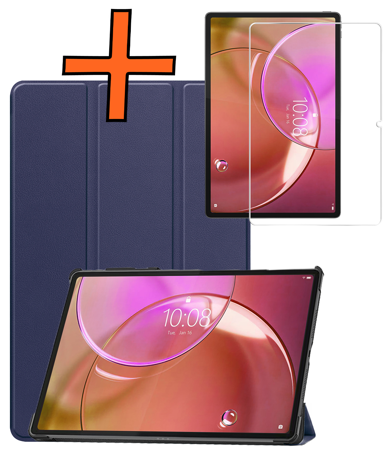 Nomfy Nomfy Lenovo Idea Tab Pro Gen 2 Hoesje Met Screenprotector - Donkerblauw