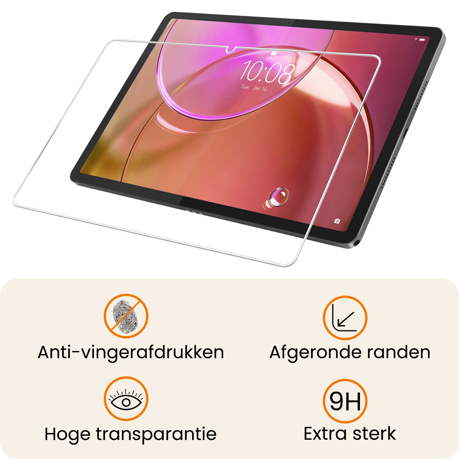 Nomfy Nomfy Lenovo Idea Tab Pro Gen 2 Hoesje Met Screenprotector - Donkerblauw