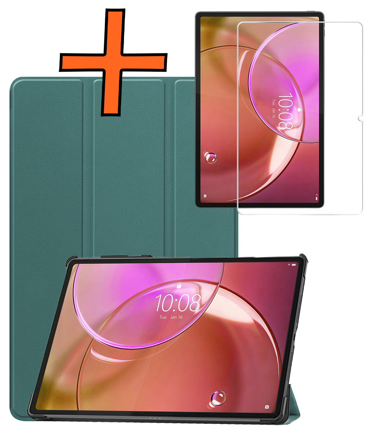 Nomfy Nomfy Lenovo Idea Tab Pro Gen 2 Hoesje Met Screenprotector - Donkergroen