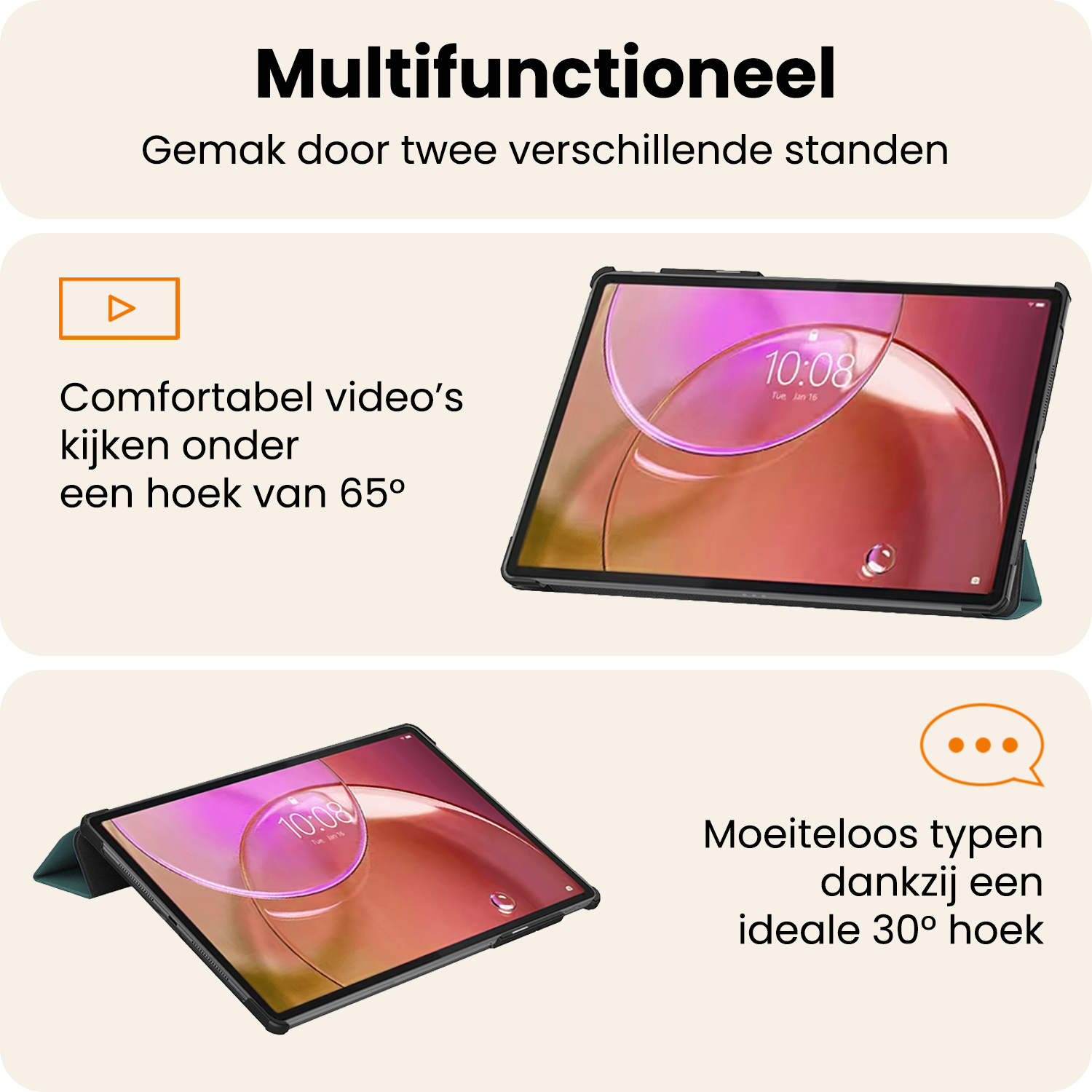 Nomfy Nomfy Lenovo Idea Tab Pro Gen 2 Hoesje Met Screenprotector - Donkergroen