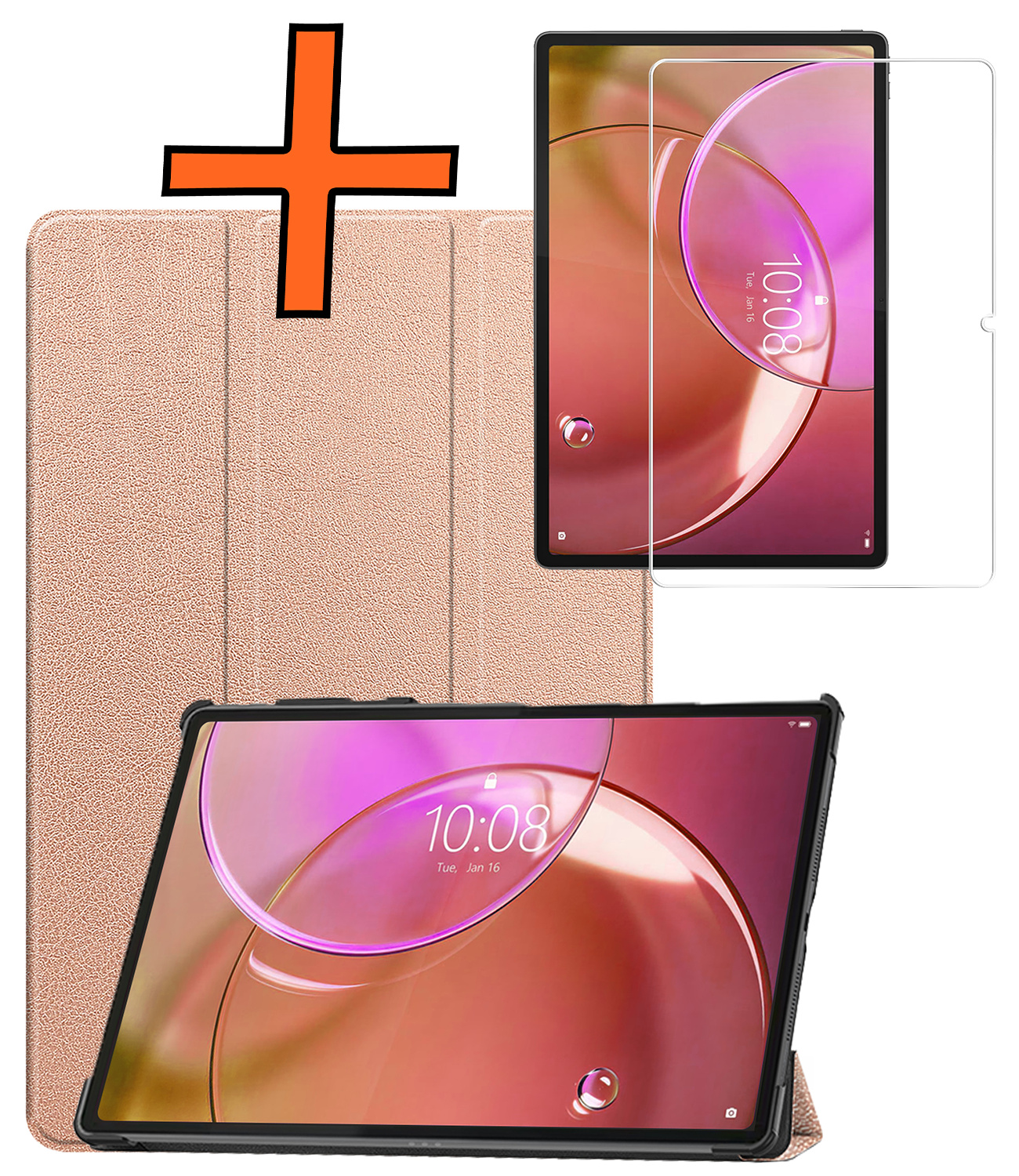 Nomfy Nomfy Lenovo Idea Tab Pro Gen 2 Hoesje Met Screenprotector - Rose Goud
