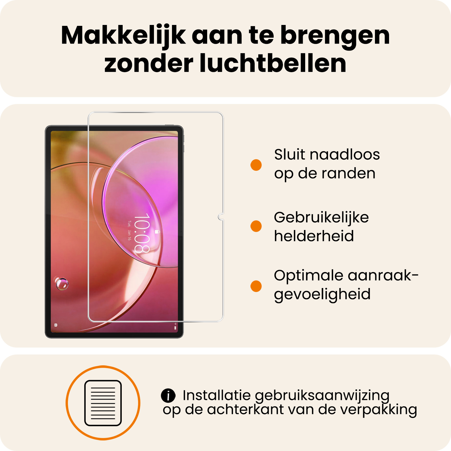 Nomfy Nomfy Lenovo Idea Tab Pro Gen 2 Hoesje Met Screenprotector - Rose Goud