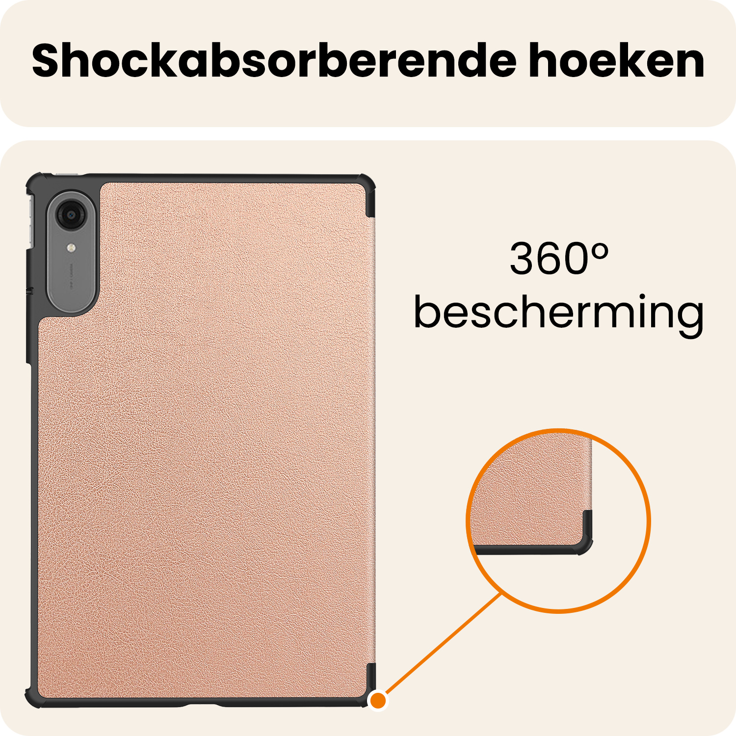 Nomfy Nomfy Lenovo Idea Tab Pro Gen 2 Hoesje Met Screenprotector - Rose Goud