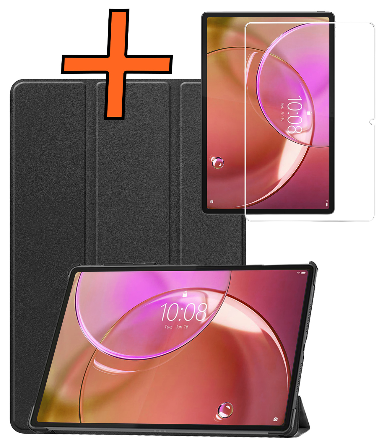 Nomfy Nomfy Lenovo Idea Tab Pro Gen 2 Hoesje Met Screenprotector - Zwart