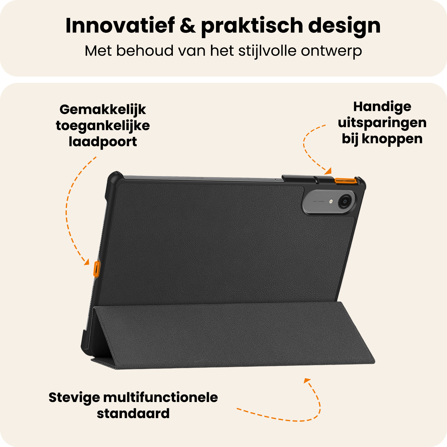 Nomfy Nomfy Lenovo Idea Tab Pro Gen 2 Hoesje Met Screenprotector - Zwart