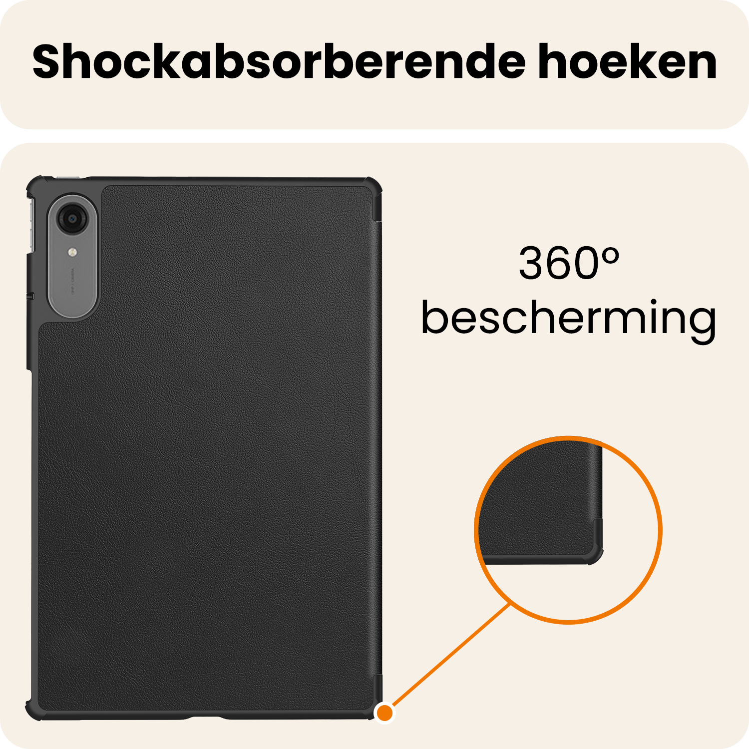 Nomfy Nomfy Lenovo Idea Tab Pro Gen 2 Hoesje Met Screenprotector - Zwart