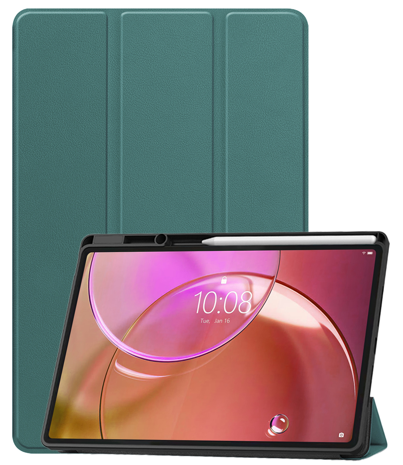 Nomfy Nomfy Lenovo Idea Tab Pro Gen 2 Hoesje Met Uitsparing Lenovo Pen - Donkergroen