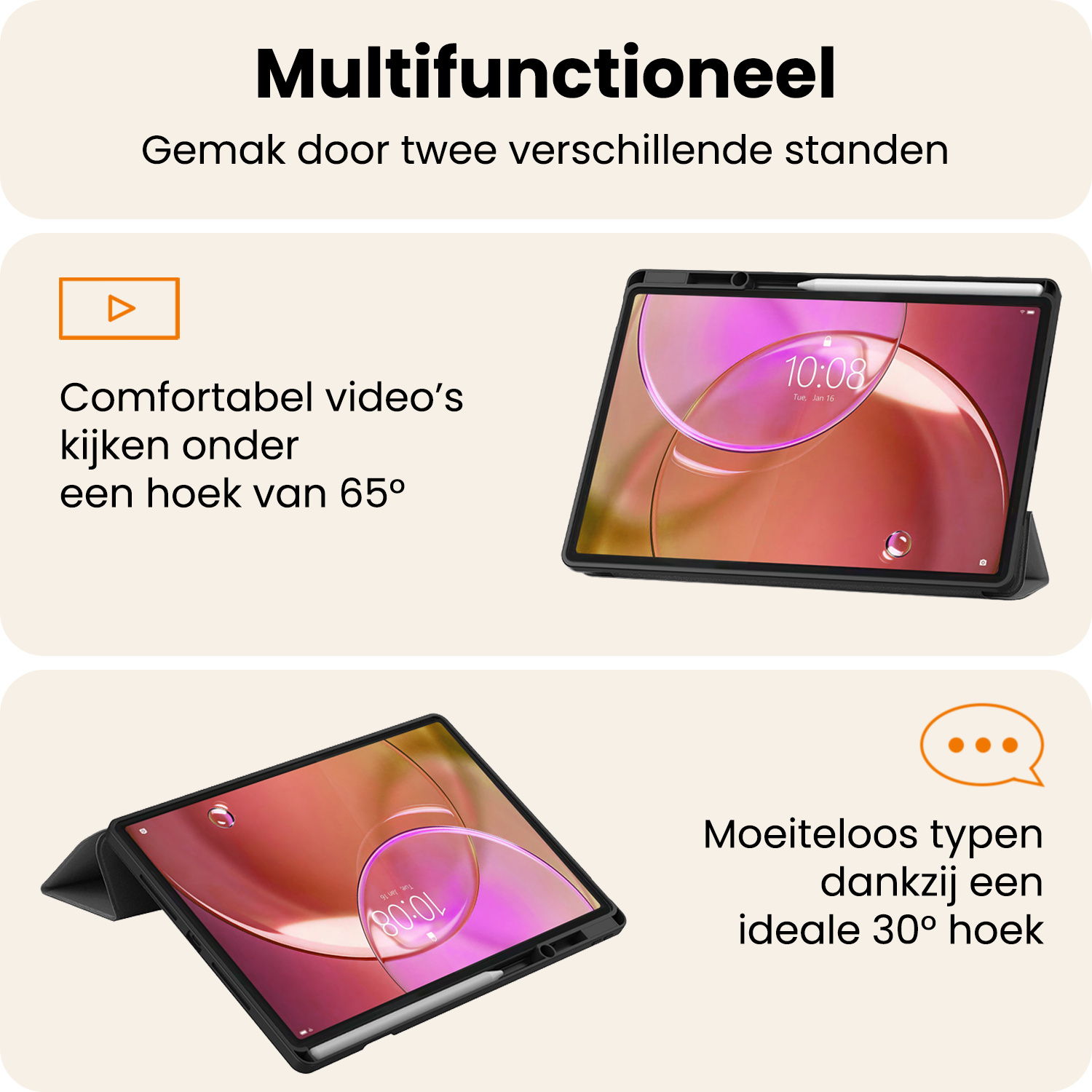 Nomfy Nomfy Lenovo Idea Tab Pro Gen 2 Hoesje Met Uitsparing Lenovo Pen - Grijs