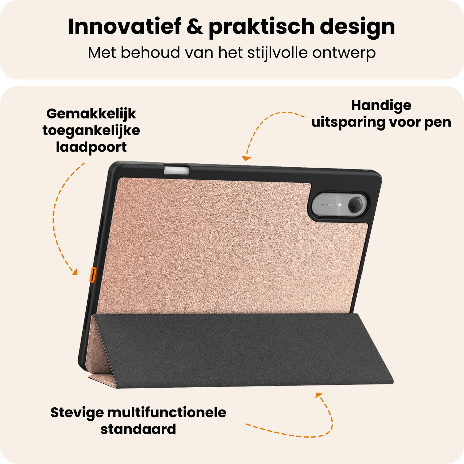 Nomfy Nomfy Lenovo Idea Tab Pro Gen 2 Hoesje Met Uitsparing Lenovo Pen - Rose Goud