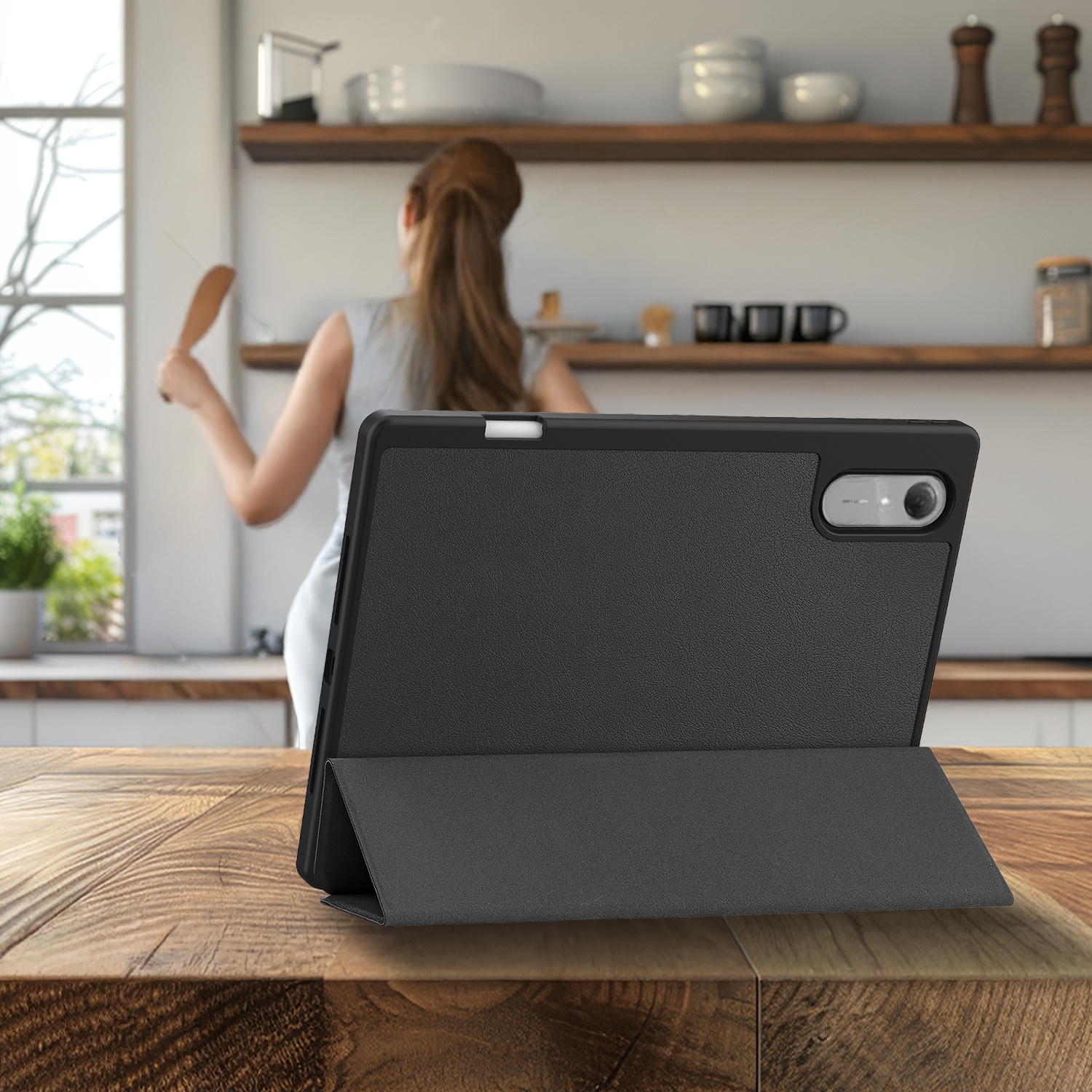 Nomfy Nomfy Lenovo Idea Tab Pro Gen 2 Hoesje Met Uitsparing Lenovo Pen - Zwart