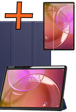 Nomfy Nomfy Lenovo Idea Tab Pro Gen 2 Hoesje Met Uitsparing Lenovo Pen Met Screenprotector - Donkerblauw