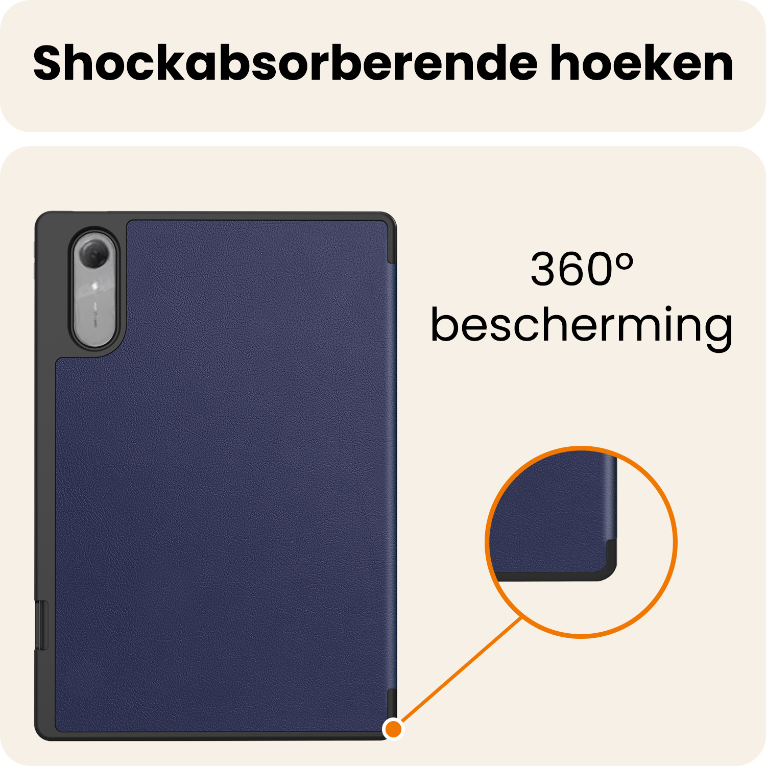 Nomfy Nomfy Lenovo Idea Tab Pro Gen 2 Hoesje Met Uitsparing Lenovo Pen Met Screenprotector - Donkerblauw