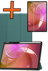 Nomfy Nomfy Lenovo Idea Tab Pro Gen 2 Hoesje Met Uitsparing Lenovo Pen Met Screenprotector - Donkergroen