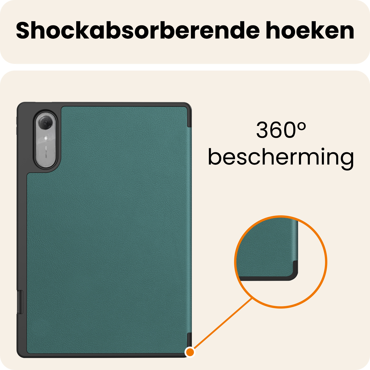 Nomfy Nomfy Lenovo Idea Tab Pro Gen 2 Hoesje Met Uitsparing Lenovo Pen Met Screenprotector - Donkergroen