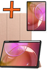 Nomfy Nomfy Lenovo Idea Tab Pro Gen 2 Hoesje Met Uitsparing Lenovo Pen Met Screenprotector - Rose Goud