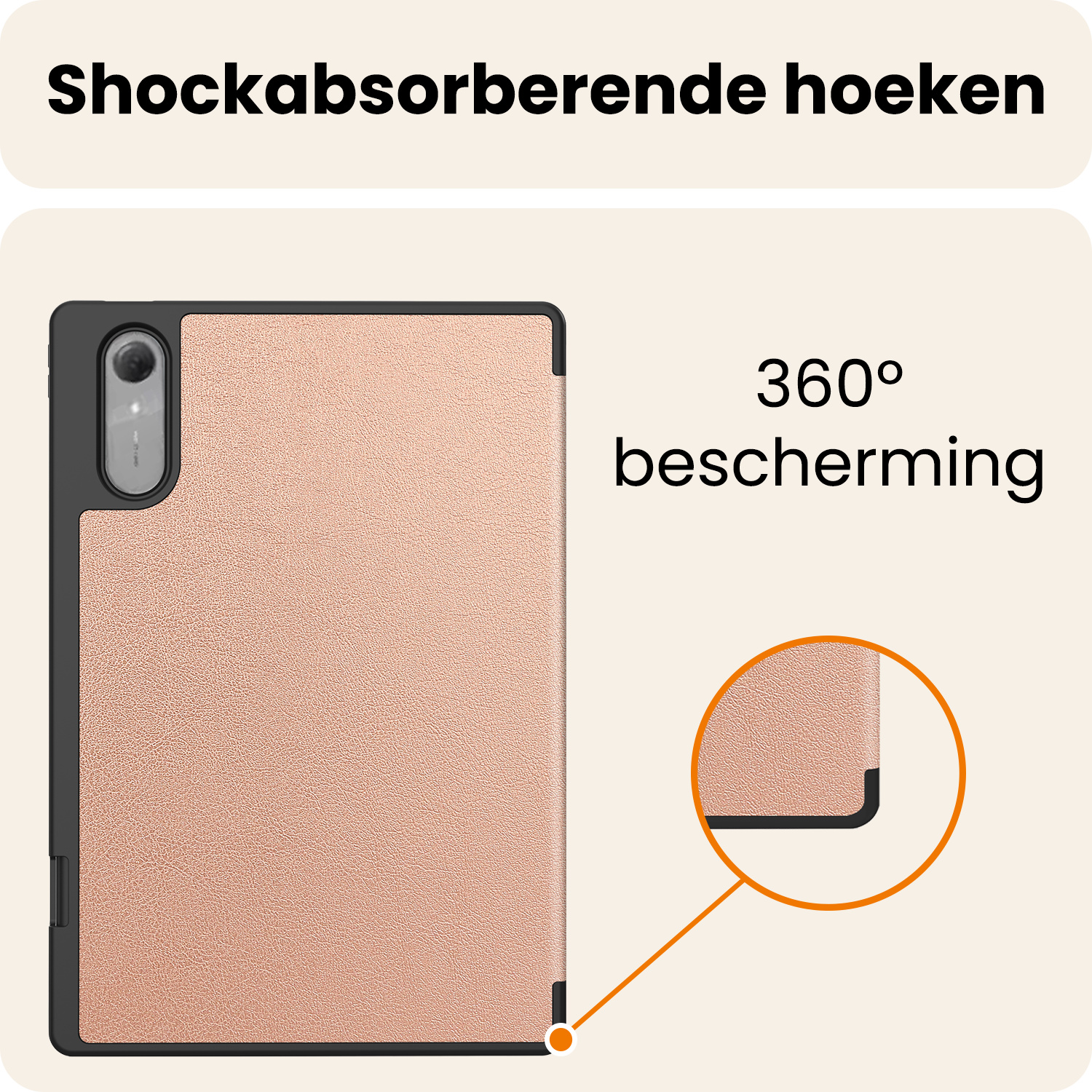 Nomfy Nomfy Lenovo Idea Tab Pro Gen 2 Hoesje Met Uitsparing Lenovo Pen Met Screenprotector - Rose Goud