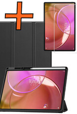 Nomfy Nomfy Lenovo Idea Tab Pro Gen 2 Hoesje Met Uitsparing Lenovo Pen Met Screenprotector - Zwart