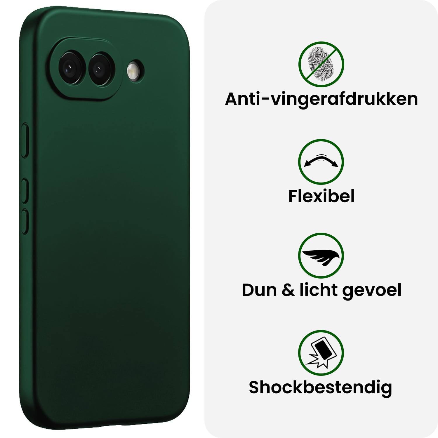 BASEY. BASEY. Google Pixel 10a Hoesje Siliconen - Donkergroen