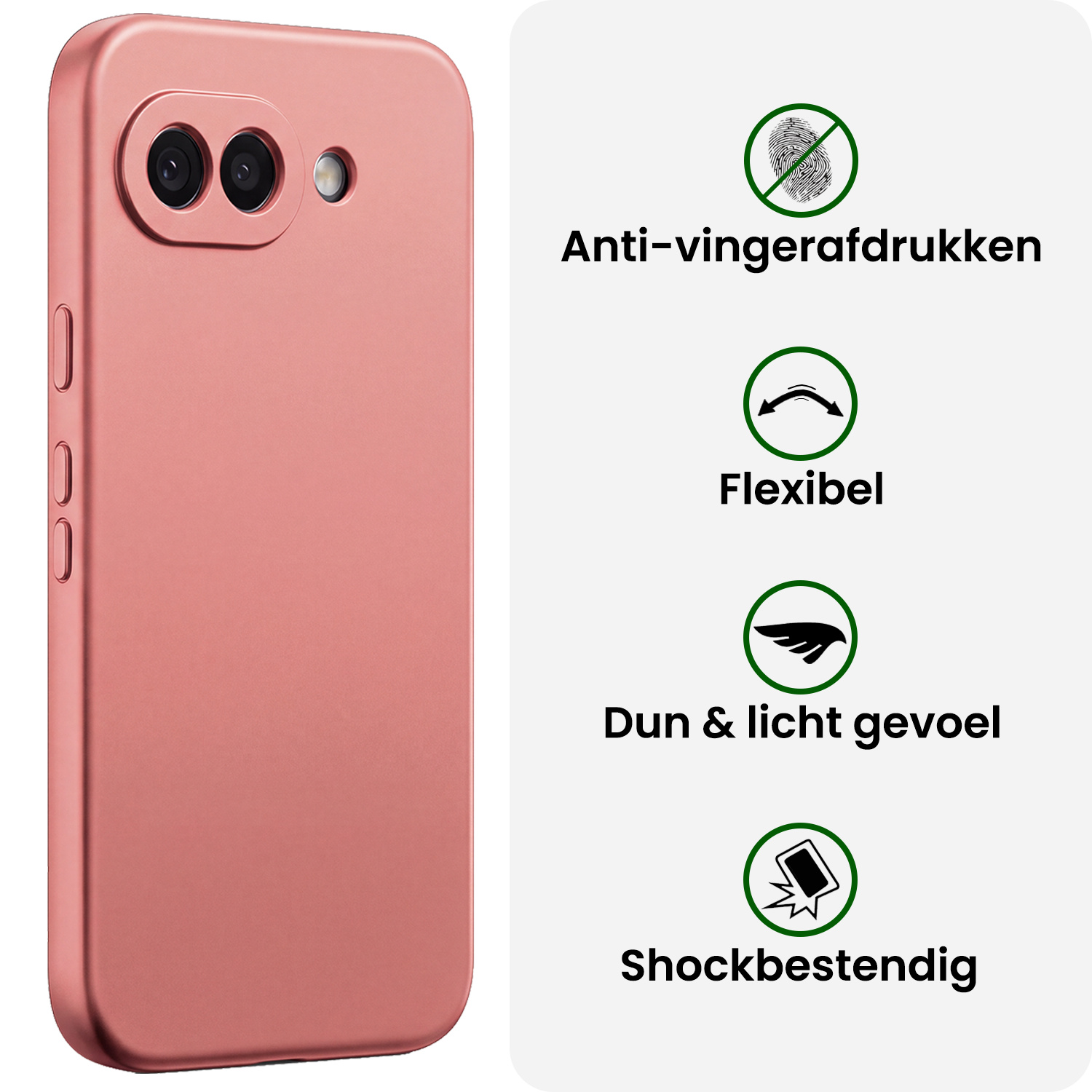 BASEY. BASEY. Google Pixel 10a Hoesje Siliconen - Lichtroze