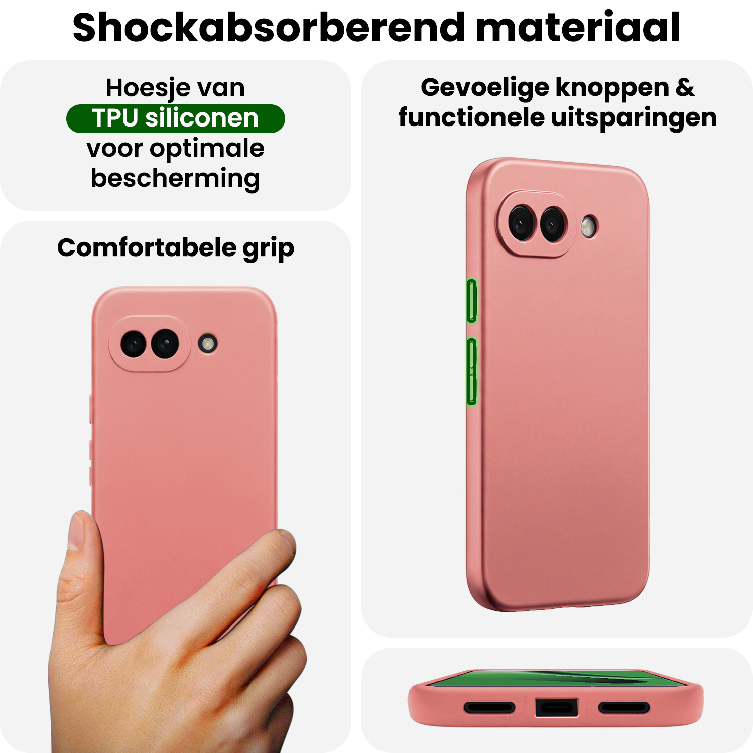 BASEY. BASEY. Google Pixel 10a Hoesje Siliconen - Lichtroze