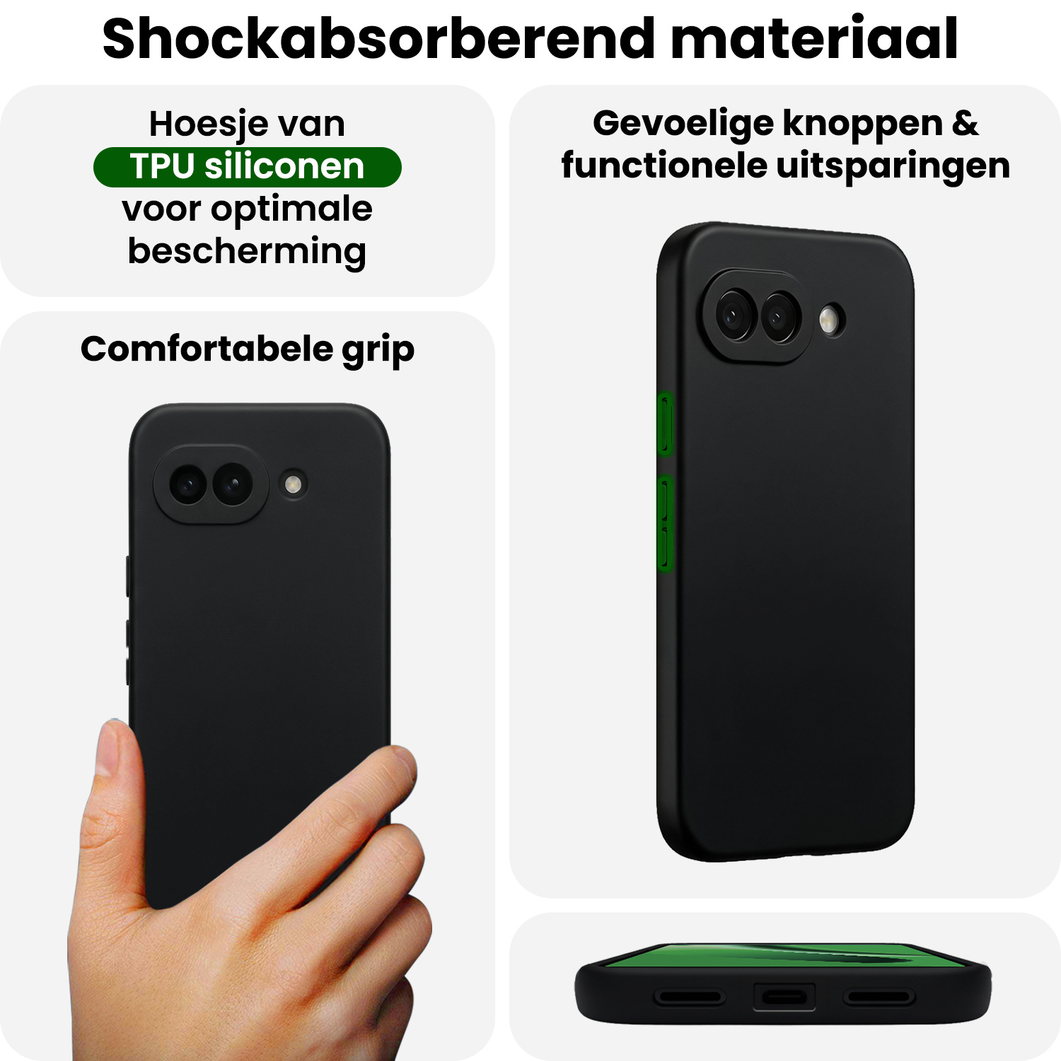 BASEY. BASEY. Google Pixel 10a Hoesje Siliconen - Zwart