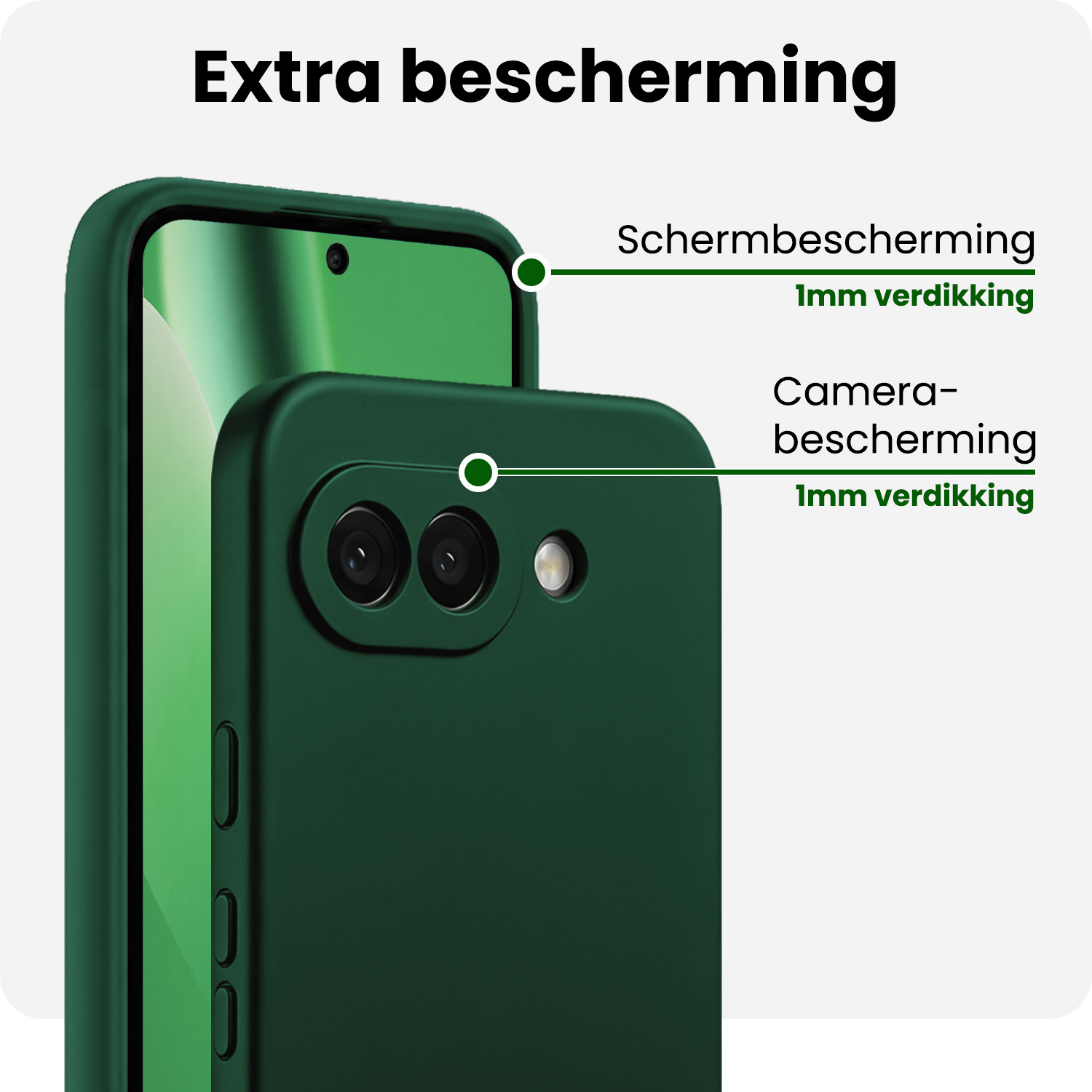 BASEY. BASEY. Google Pixel 10a Hoesje Siliconen - Donkergroen - 2 PACK
