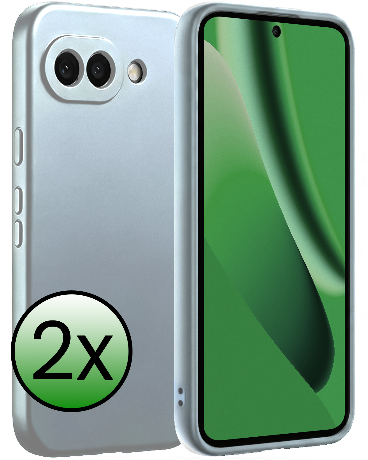 BASEY. BASEY. Google Pixel 10a Hoesje Siliconen - Lichtblauw - 2 PACK