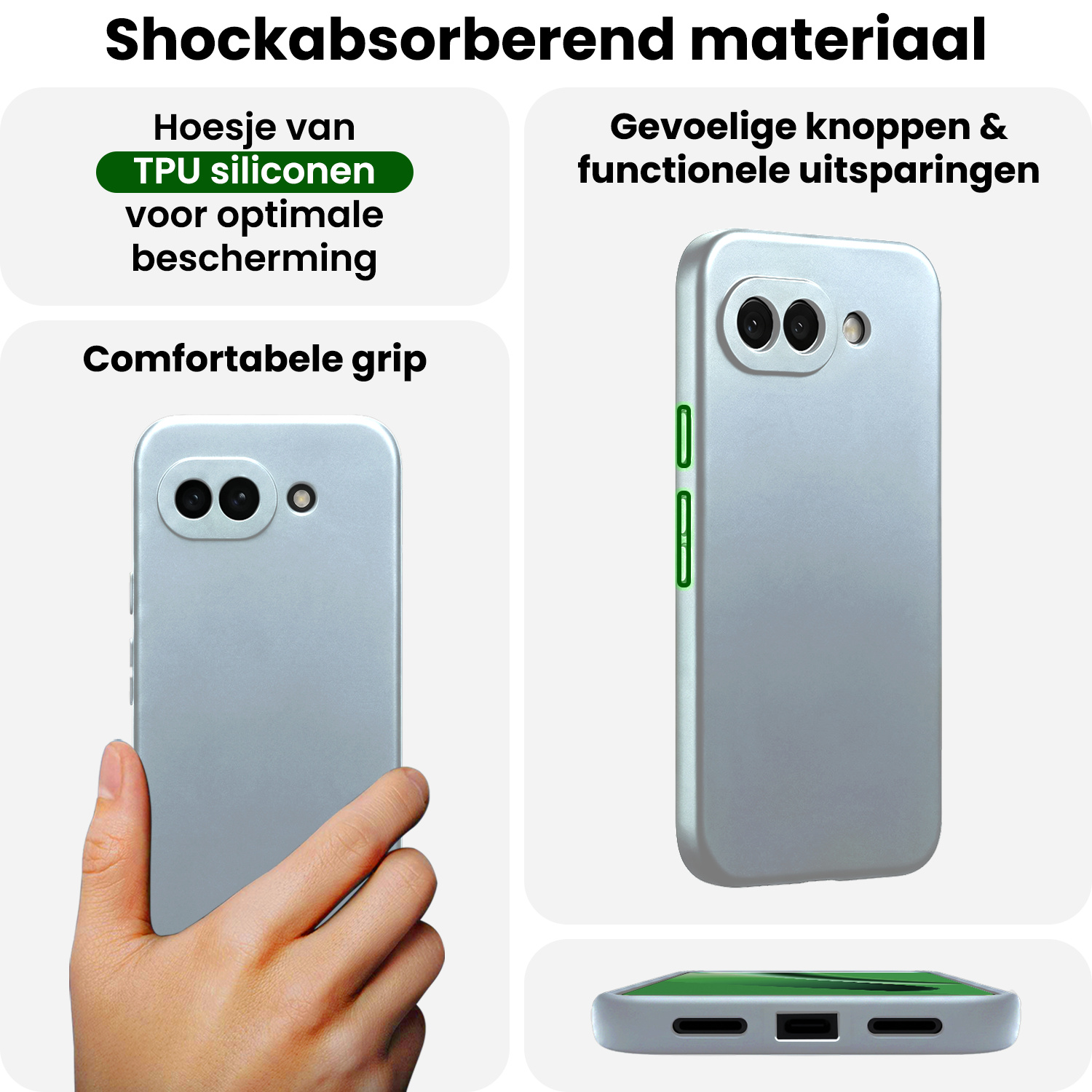 BASEY. BASEY. Google Pixel 10a Hoesje Siliconen - Lichtblauw - 2 PACK