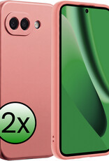 BASEY. BASEY. Google Pixel 10a Hoesje Siliconen - Lichtroze - 2 PACK