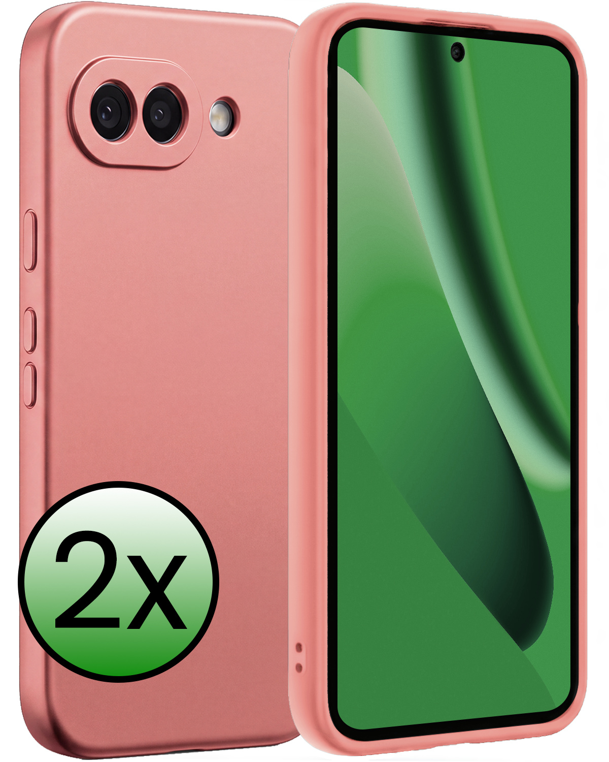 BASEY. BASEY. Google Pixel 10a Hoesje Siliconen - Lichtroze - 2 PACK