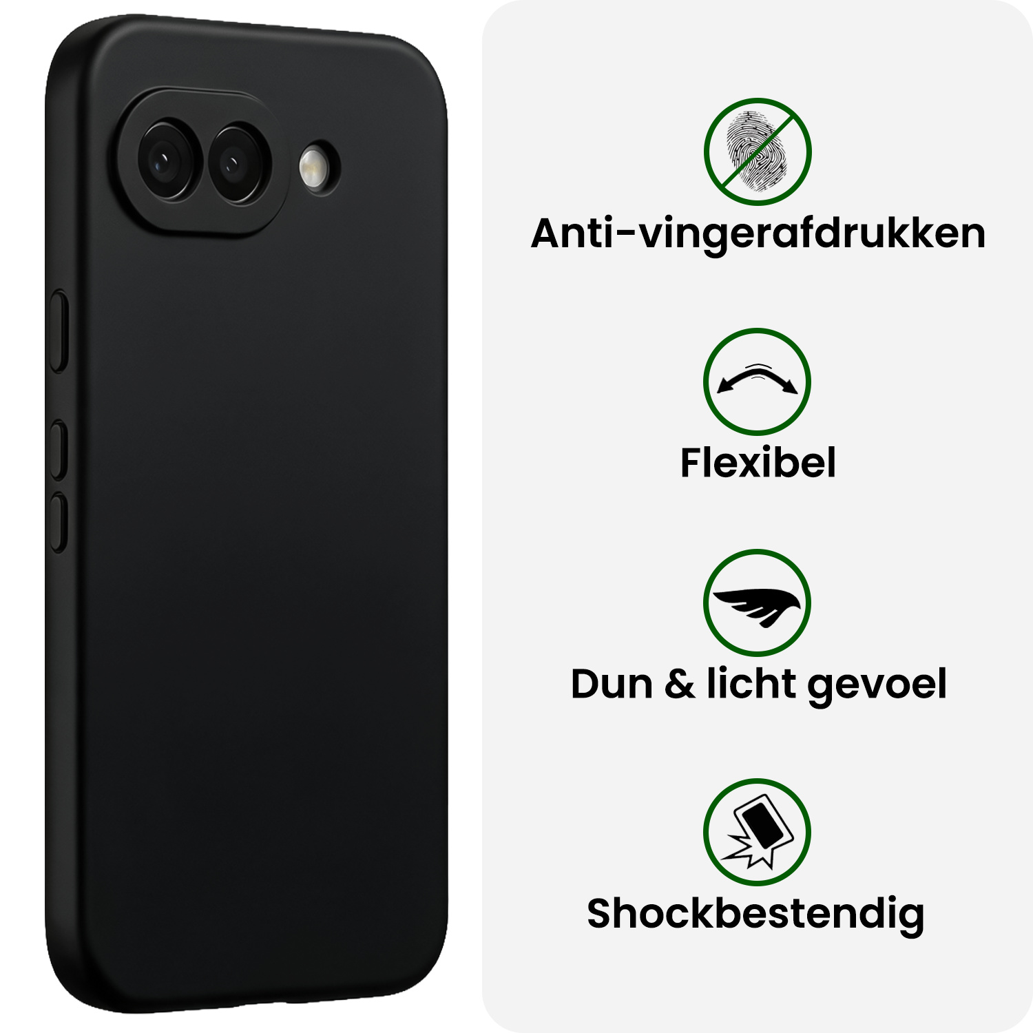 BASEY. BASEY. Google Pixel 10a Hoesje Siliconen - Zwart - 2 PACK