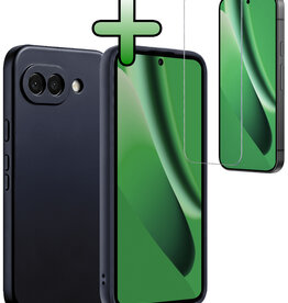 BASEY. BASEY. Google Pixel 10a Hoesje Siliconen Met Screenprotector - Donkerblauw