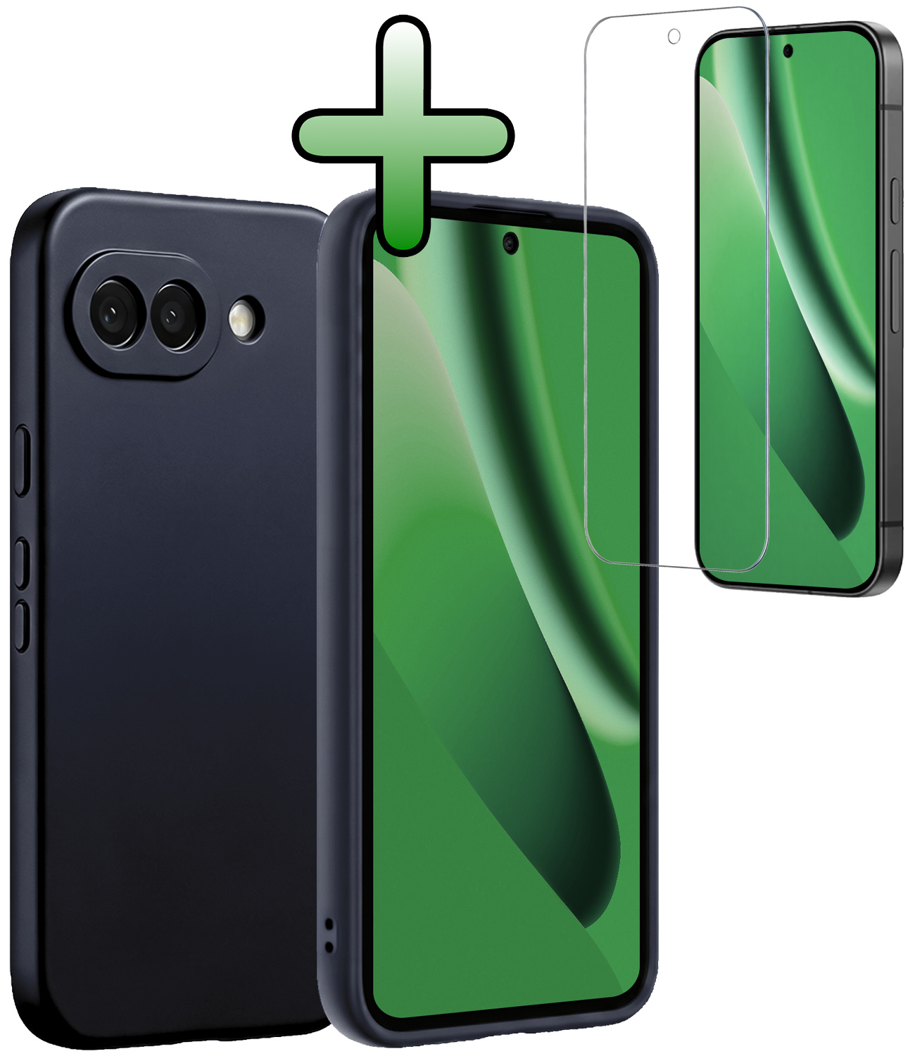 BASEY. BASEY. Google Pixel 10a Hoesje Siliconen Met Screenprotector - Donkerblauw