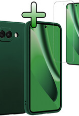 BASEY. BASEY. Google Pixel 10a Hoesje Siliconen Met Screenprotector - Donkergroen