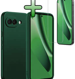 BASEY. BASEY. Google Pixel 10a Hoesje Siliconen Met Screenprotector - Donkergroen
