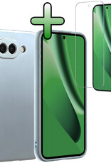 BASEY. BASEY. Google Pixel 10a Hoesje Siliconen Met Screenprotector - Lichtblauw