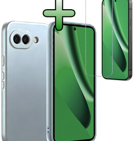BASEY. BASEY. Google Pixel 10a Hoesje Siliconen Met Screenprotector - Lichtblauw