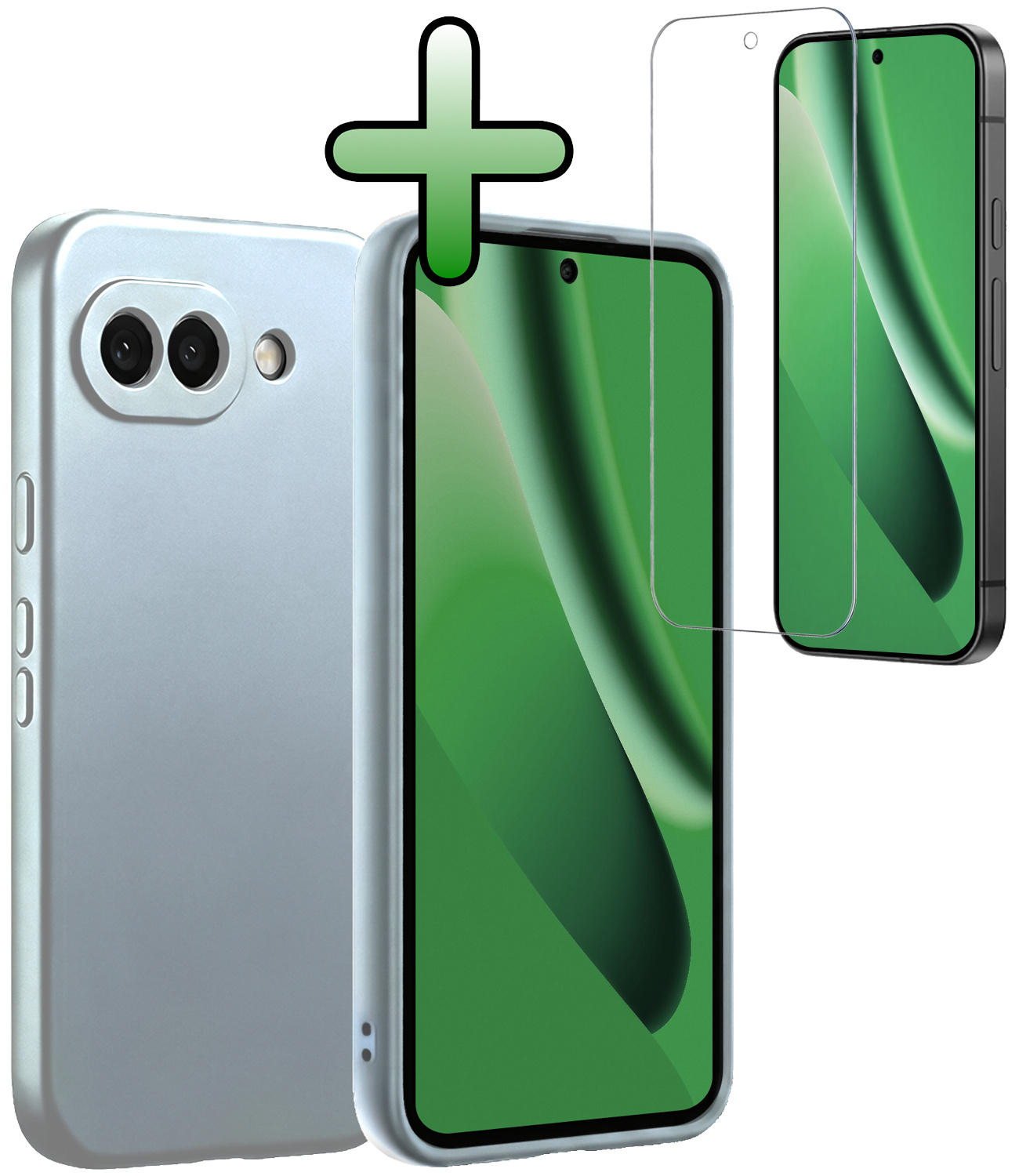 BASEY. BASEY. Google Pixel 10a Hoesje Siliconen Met Screenprotector - Lichtblauw