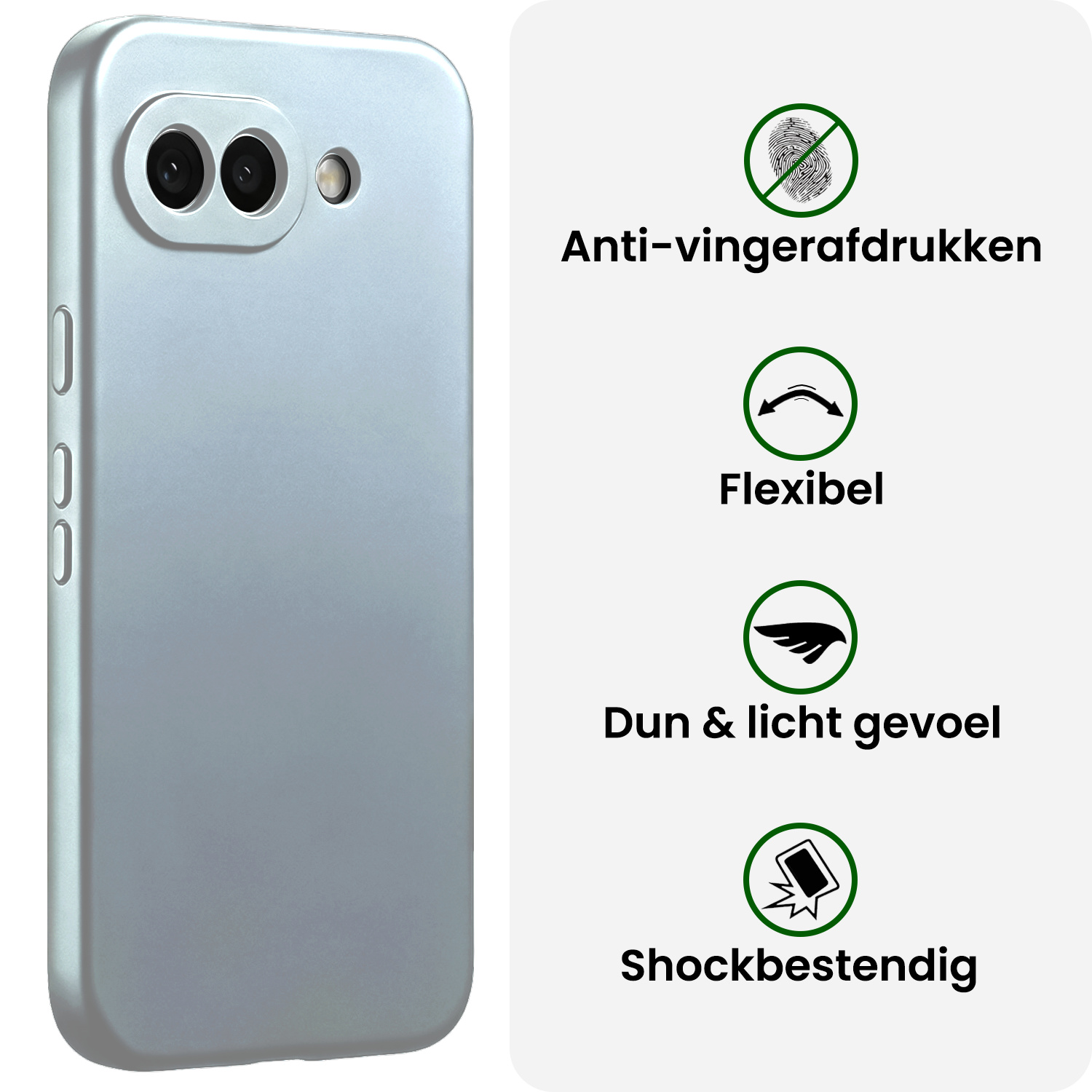 BASEY. BASEY. Google Pixel 10a Hoesje Siliconen Met Screenprotector - Lichtblauw