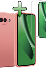 BASEY. BASEY. Google Pixel 10a Hoesje Siliconen Met Screenprotector - Lichtroze