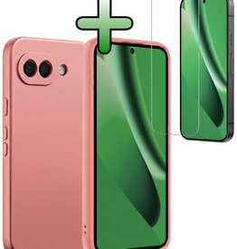 BASEY. BASEY. Google Pixel 10a Hoesje Siliconen Met Screenprotector - Lichtroze