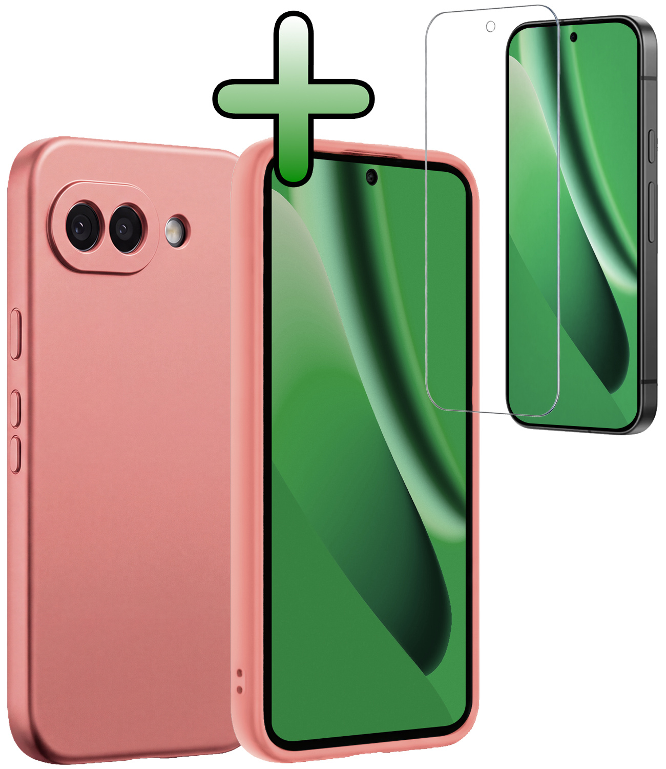 BASEY. BASEY. Google Pixel 10a Hoesje Siliconen Met Screenprotector - Lichtroze