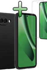 BASEY. BASEY. Google Pixel 10a Hoesje Siliconen Met Screenprotector - Zwart