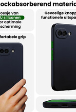 BASEY. BASEY. Google Pixel 10a Hoesje Siliconen Met 2x Screenprotector - Donkerblauw