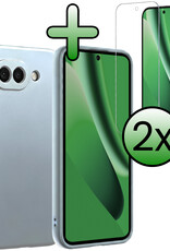 BASEY. BASEY. Google Pixel 10a Hoesje Siliconen Met 2x Screenprotector - Lichtblauw