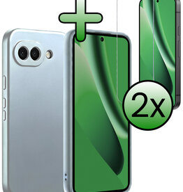 BASEY. BASEY. Google Pixel 10a Hoesje Siliconen Met 2x Screenprotector - Lichtblauw