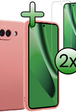 BASEY. BASEY. Google Pixel 10a Hoesje Siliconen Met 2x Screenprotector - Lichtroze