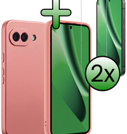 BASEY. BASEY. Google Pixel 10a Hoesje Siliconen Met 2x Screenprotector - Lichtroze
