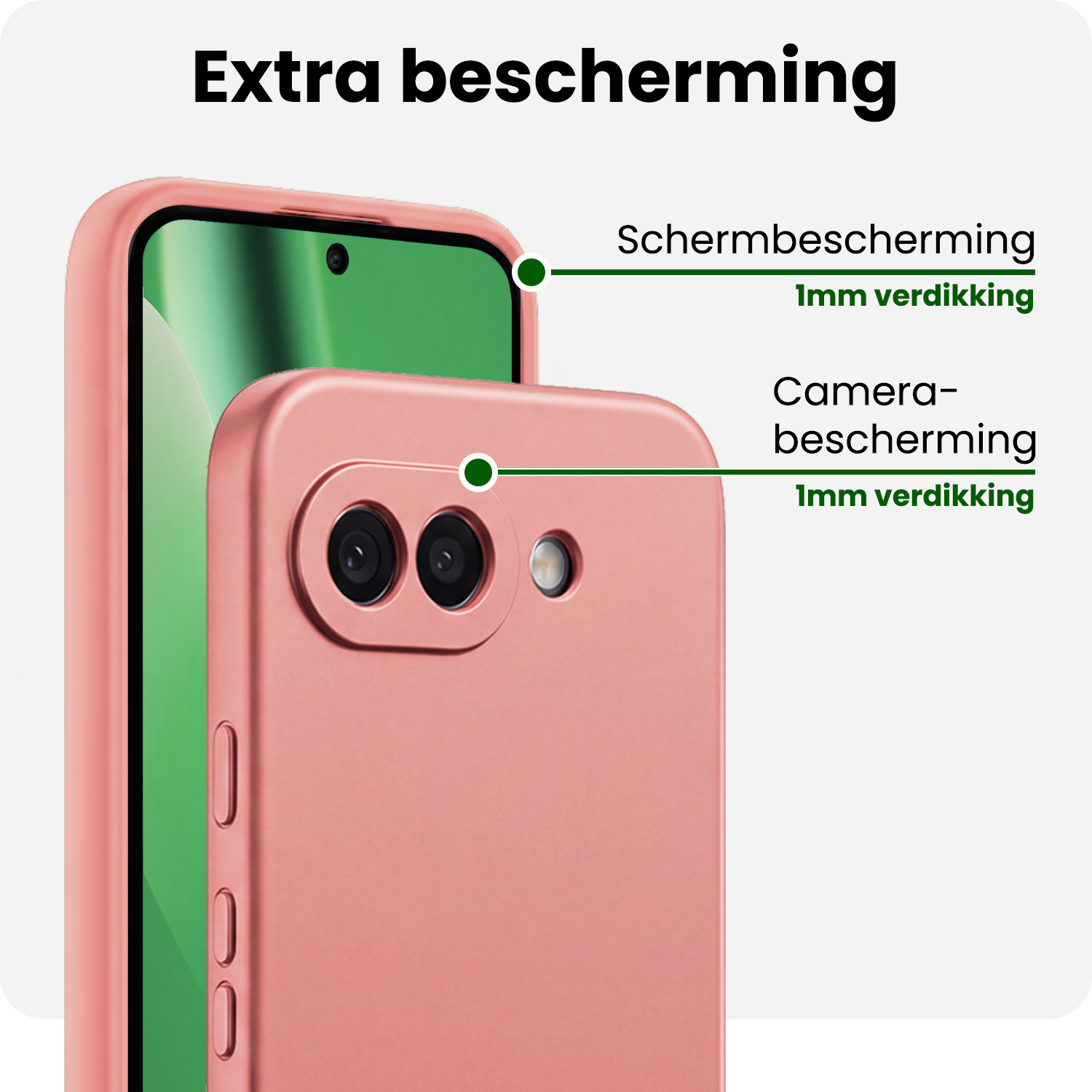 BASEY. BASEY. Google Pixel 10a Hoesje Siliconen Met 2x Screenprotector - Lichtroze