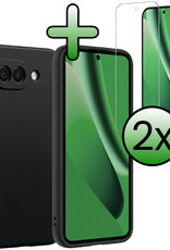 BASEY. BASEY. Google Pixel 10a Hoesje Siliconen Met 2x Screenprotector - Zwart